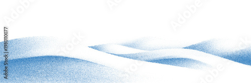 Realistic snowy scene with mountain borders and clean winter background.