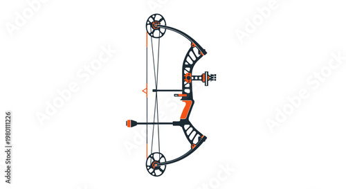 Modern Compound Bow with Arrows - Archery Equipment Isolated