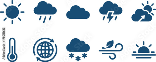 Weather icons for various conditions and symbols