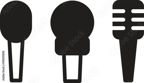 black and white microphone icons