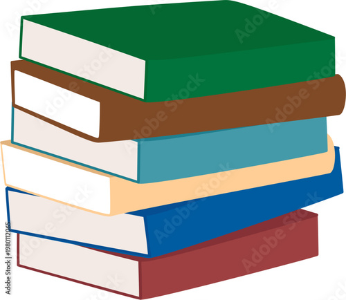 stack of colorful books