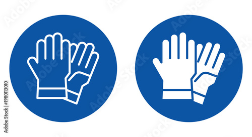 Two Safety Hand Signs with Blue Background for Workplace Awareness and Training