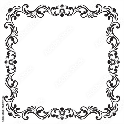 Elegant vintage ornamental floral decorative frame design