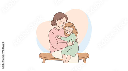 A mother and child share a loving moment on mother's day with love.