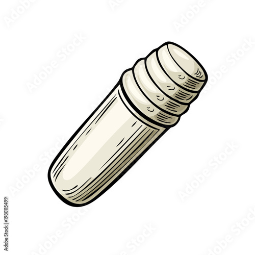 Hand drawn illustration of a white chalk stick for sports and education purposes
