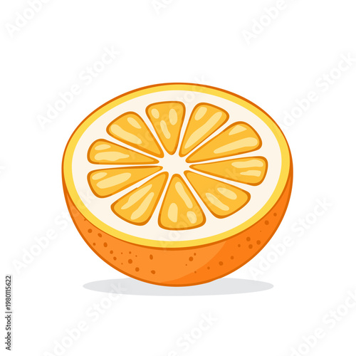 Freshly Sliced Citrus Fruit with Juicy Segments and Textured Rind
