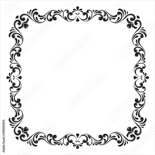 Elegant vintage ornamental floral decorative frame design