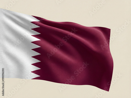 Drapeau du Qatar sur fond uni
