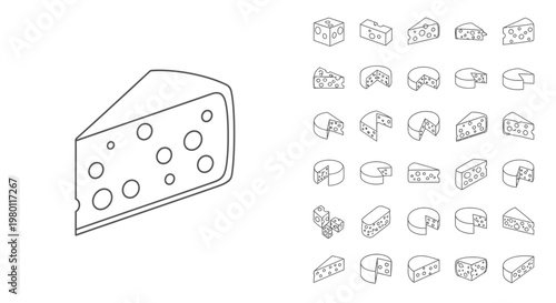 A slice of cheese with holes.