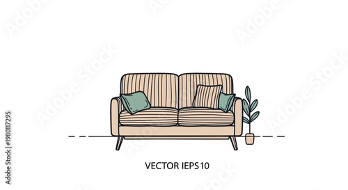 Brown Sofa with Green Cushions Furniture.