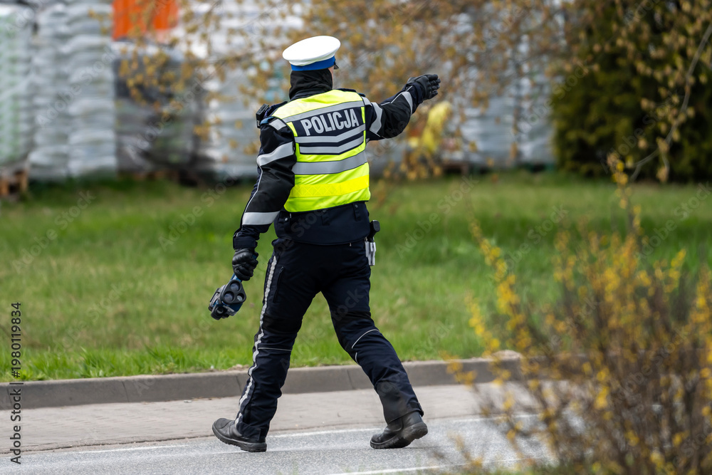 Obraz premium Policja- kontrola drogowa.