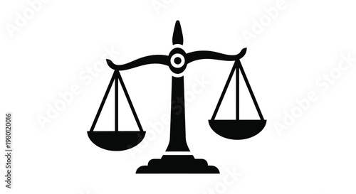 Black scales of justice a symbol of balance and fairness silhouette
