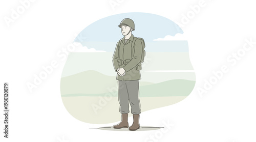 A patriotic tribute to a soldier on Memorial Day, symbolizing independence.