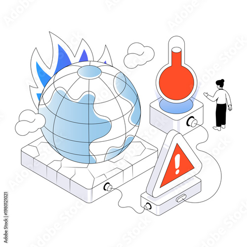 An illustration design of global warming 