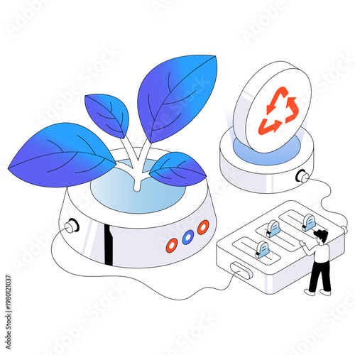 Vector design of plant incubator 