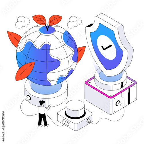 Creative design illustration of environmental security 