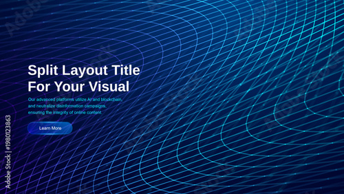 Business intelligence finance Business and fintech Abstract background digital with blue blue background Technology. Technology grid network and line mesh lines with minimal wave waves.