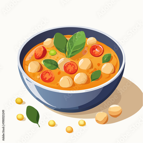 Veganer Kichererbseneintopf mit Tomaten und Spinat