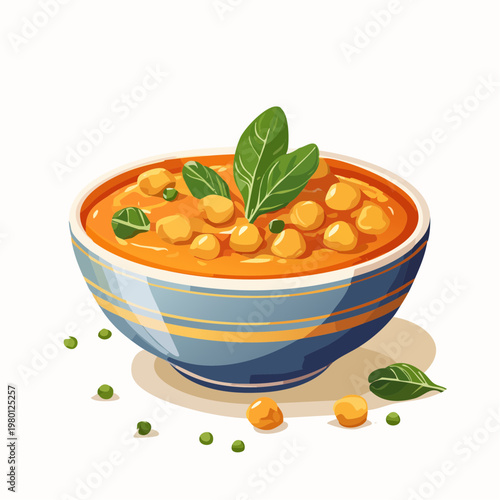 Veganer Kichererbseneintopf mit Tomaten und Spinat