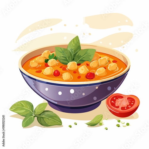 Veganer Kichererbseneintopf mit Tomaten und Spinat