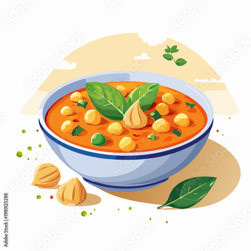 Veganer Kichererbseneintopf mit Tomaten und Spinat