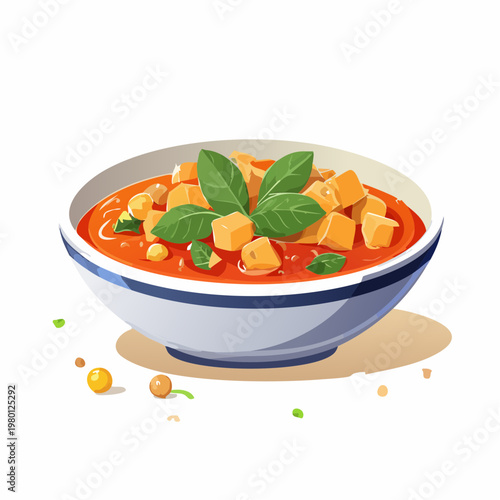 Veganer Kichererbseneintopf mit Tomaten und Spinat