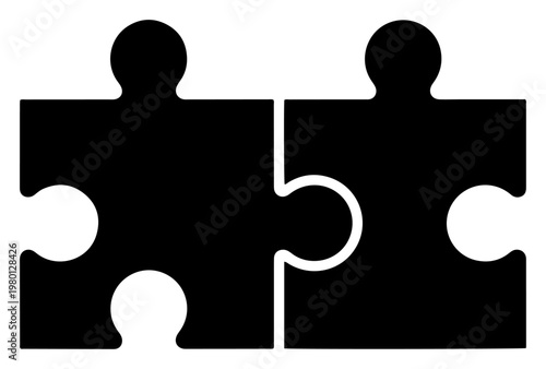 Jigsaw puzzle pieces connecting as symbol of partnership or solution