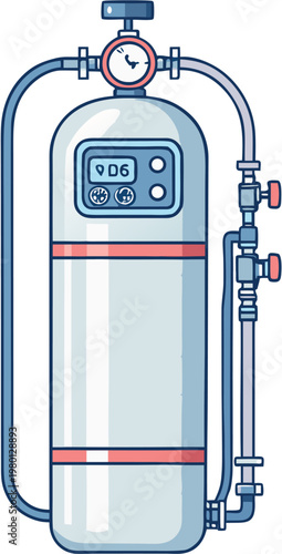 Futuristic Oxygen Tank Illustration for Astronaut Life Support System