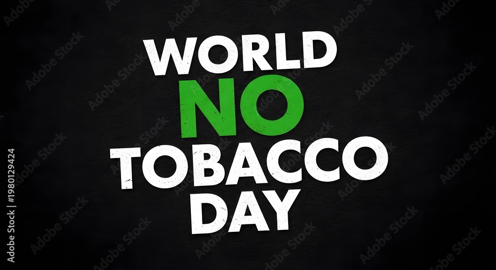 Obraz premium World no tobacco day text design on black background