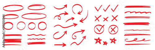 Collection of various scissors and cutting tools in a linear arrangement isolated on white background, Vector, illustration