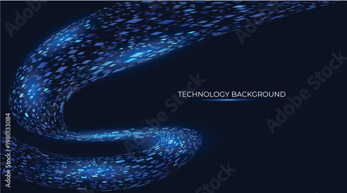 Technological background representing data transmission luminous grids simulating curved data flows. A cascade with synchronized movement, data transfer, and neural networks.
Futuristic tech template