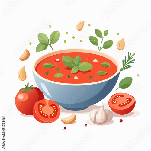 Veganer Tomateneintopf mit Kräutern und Gemüse