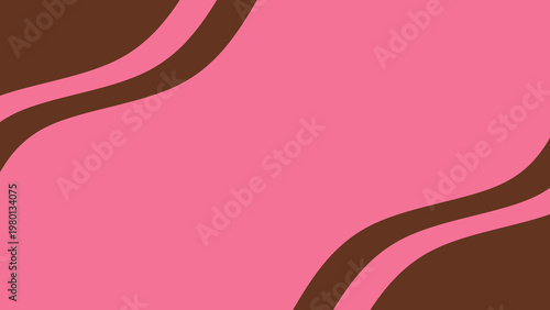 Sweet melting chocolate and pink strawberry icing glaze background. Melted syrup or dripping liquid sauce. Minimalist sweet chocolate and strawberry pink background. Minimalist wavy background.