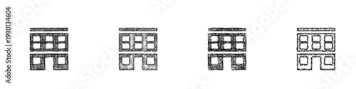 Sketch facade icon design set