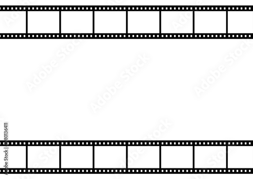 上下の直線のフィルムのフレームのイラスト_大