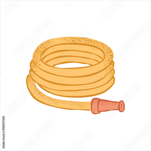 Coiled Garden Hose Icon Isolated on White Background