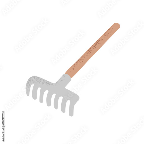 Garden Rake Icon Isolated on White Background
