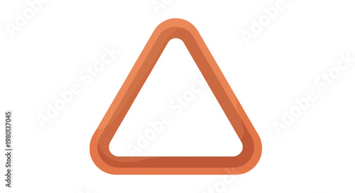 A simple illustration depicts an orange hollow triangular frame on a plain white background