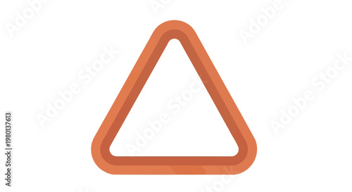 A simple illustration of an orange triangular frame with rounded corners and a hollow center