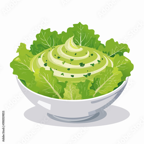 Grüner Salat mit Dressing