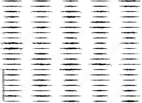 Horizontal Grunge Brush Strokes Pattern isolated on white background