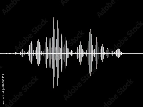 Sound wave graphic showing audio frequency pattern