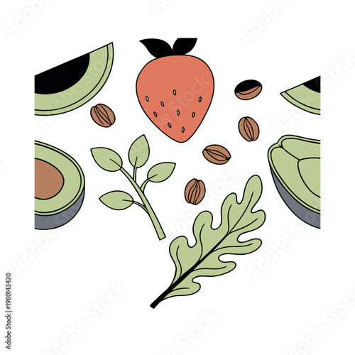 
Bowl full of salad on transparent background