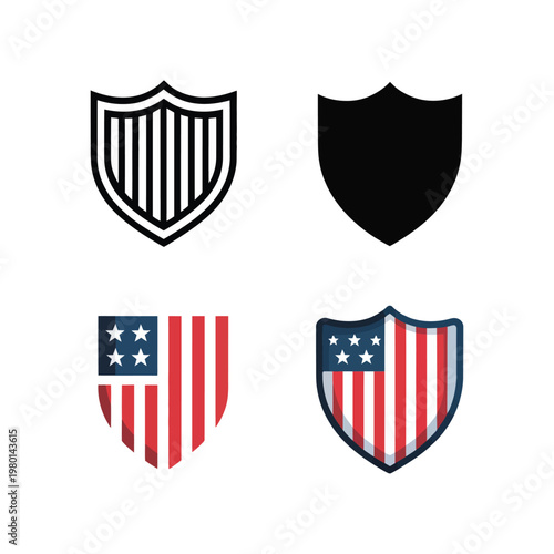 Patriotic shield badge icons, stars and stripes emblem, independence day branding, veteran ceremony, national pride graphic, vector illustration collection Free Download Patriotic shield badge icons, stars and stripes emblem, independence day branding, veteran ceremony, national pride graphic, vector illustration collection - GFXLoad