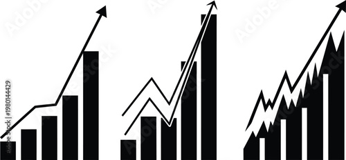 Financial growth charts illustrating market trends and investment performance