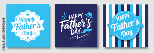 Happy father's day banners posters cards design templates for advertising social media poster