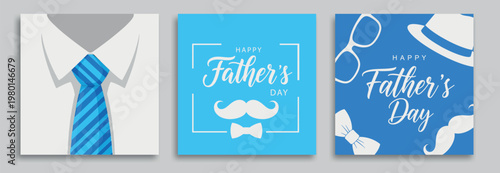 Happy father's day banners posters cards design templates for advertising for social media poster design