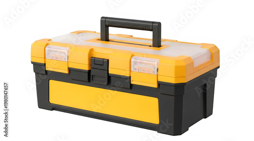 The robust and versatile yellow toolbox ideal for organizing and carrying essential tools for home repairs and maintenance tasks