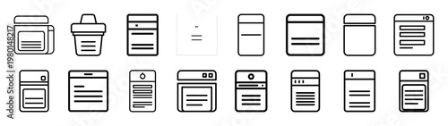 branding outline minimalist black outline vector illustration icon set collection.