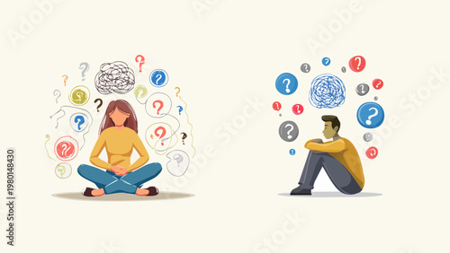 Depression and Anxiety Navigating Mental Health Challenges with Illustrations